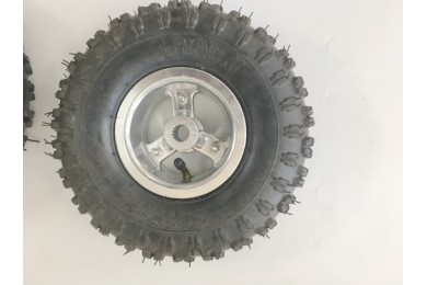 4.10- 4" Inch Rear Wheel Rim + Tyre Tire 49cc Mini Quad Bike ATV Buggy 16 Spline