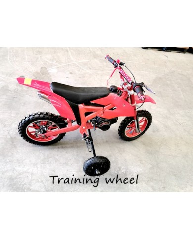 TRAINING WHEELS FOR 49CC 2 STROKE DIRT BIKE PIT BIKE 2 WHEEL REAL SIDE FOOTREST