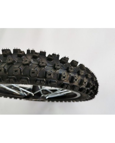 80/100-12 FRONT WHEEL KNOBBY TYRE +TUBE WITH DISC 12 INCH DIRT BIKE TRAIL BIKE