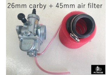 26mm Carby Carburetor + Foam Air Filter 110cc 125cc PIT Quad Dirt Bike ATV Buggy