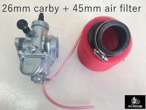 26mm Carby Carburetor + Foam Air Filter 110cc 125cc PIT Quad Dirt Bike ATV Buggy